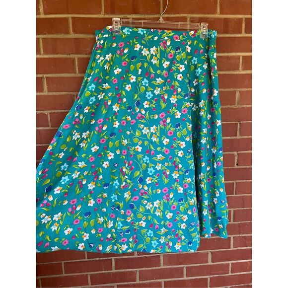 Vintage Floral Plus Size Skirt 1990s - Picture 1 of 8